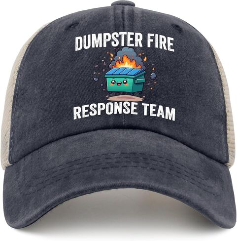 Dumpster Fire Response Team Funny Dumpster Fire Meme Hat for Men Funny Baseball Cap Low Profile in Saudi Arabia