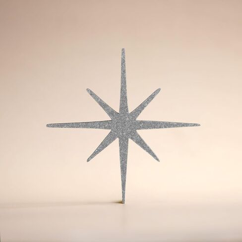 Pack of 6 Wooden Glow in Dark Stars with Glitter Effect - Wall decor with Glowing (fluorescent) folio (Small sizes mix: 1"-1.8") in Saudi Arabia