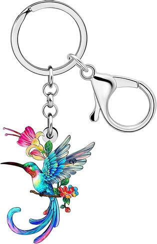 DOWAY Acrylic Fly Hummingbird Keychain Cute Bird Keyring Hummingbird Gifts for Bird Lovers Women Girls Purse Backpack Charms in Saudi Arabia