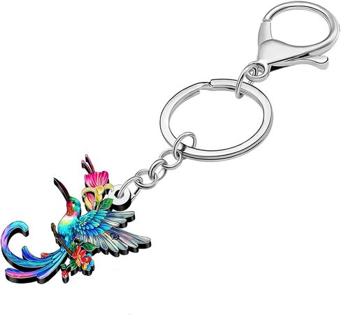 DOWAY Acrylic Fly Hummingbird Keychain Cute Bird Keyring Hummingbird Gifts for Bird Lovers Women Girls Purse Backpack Charms in Saudi Arabia