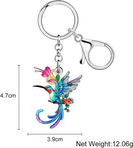 DOWAY Acrylic Fly Hummingbird Keychain Cute Bird Keyring Hummingbird Gifts for Bird Lovers Women Girls Purse Backpack Charms in Saudi Arabia