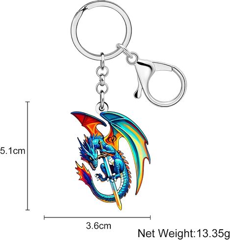 Weveni acrylic fantasy dragon keychain keychain car chain chain chain insories dragon gifts for women boys teen girls bag charms in Saudi Arabia