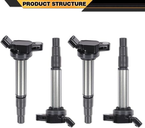 ملفات الإشعال 90919-02258 Denso 4pcs متوافقة مع 1.8 L4 | 2009-2019 Toyota Corolla ، 2009-2014 Toyota Matrix ، 2010-2015 Toyota Prius & 2012-2017 Toyota Prius V ، 2008-2014 Scion XD in Saudi Arabia