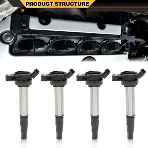 ملفات الإشعال 90919-02258 Denso 4pcs متوافقة مع 1.8 L4 | 2009-2019 Toyota Corolla ، 2009-2014 Toyota Matrix ، 2010-2015 Toyota Prius & 2012-2017 Toyota Prius V ، 2008-2014 Scion XD in Saudi Arabia