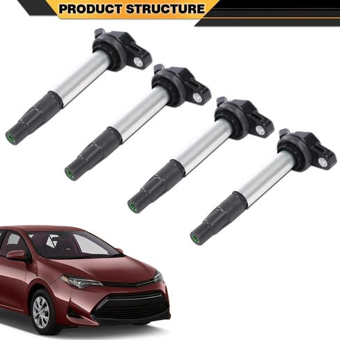 ملفات الإشعال 90919-02258 Denso 4pcs متوافقة مع 1.8 L4 | 2009-2019 Toyota Corolla ، 2009-2014 Toyota Matrix ، 2010-2015 Toyota Prius & 2012-2017 Toyota Prius V ، 2008-2014 Scion XD in Saudi Arabia