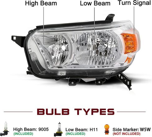 مجموعة مصباح JSBoyat متوافق مع 2010 2011 2012 2013 Toyota 4Runner ، Side Gen 4runner Driver & Passenger Side (Chrome Housing with Amber Reflector) in Saudi Arabia