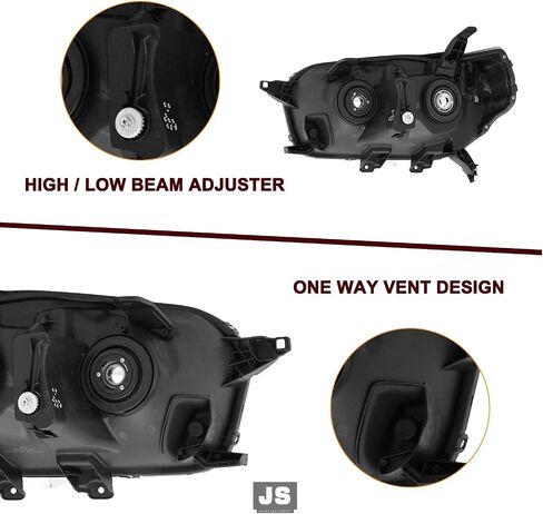 مجموعة مصباح JSBoyat متوافق مع 2010 2011 2012 2013 Toyota 4Runner ، Side Gen 4runner Driver & Passenger Side (Chrome Housing with Amber Reflector) in Saudi Arabia