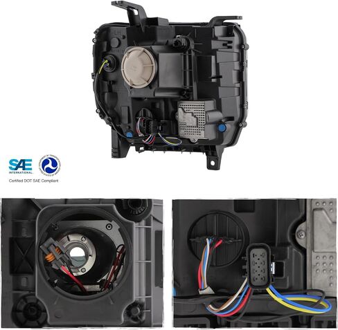 AKKON - Fit 2014-2018 GMC Sierra 1500/15-19 Sierra 2500HD|3500HD Halogen w/LED DRL Chrome Bezel Projector Headlight OE Style Driver Passenger Assembly in Saudi Arabia