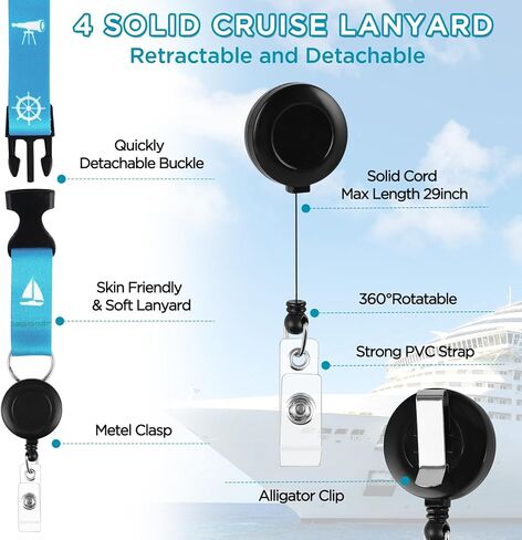 15 Pcs Cruise Accessories Kit for Two People, Cruise Essentials Include 4 Luggage Tags, 2 Lanyards for Cards, 2 Laundry Bags, 2 Phone Bags, 1 Power Strip for Carnival Cruise Must Haves Kit in Kuwait