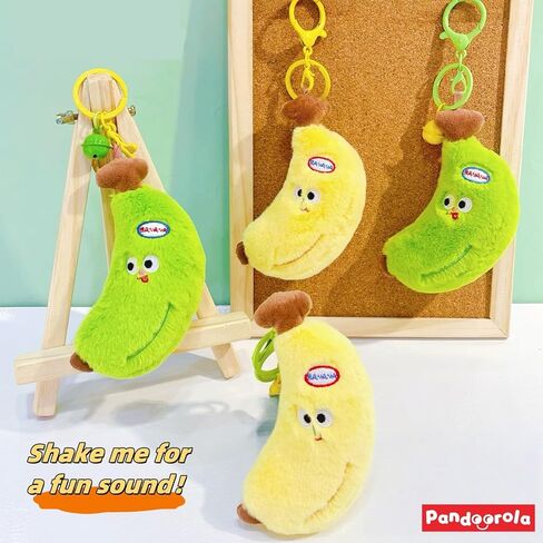 Plush Banana Keychain,shake for sound, decorative accessories, gifts, handbags, wallets, backpacks, car keychain in Saudi Arabia
