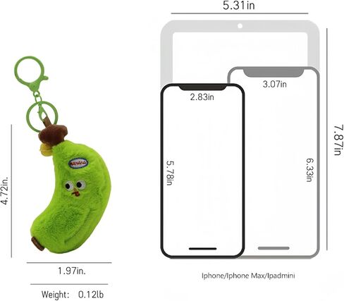 Plush Banana Keychain,shake for sound, decorative accessories, gifts, handbags, wallets, backpacks, car keychain in Saudi Arabia