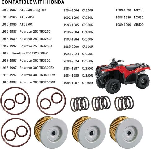 مرشح الزيت والربيع O-Ring لـ Honda Fourtrax 250 300 400 500 600 650 XR250R XR250L XR350R TRX300/TRX300EX/TRX400FW/TRX300FW in Saudi Arabia