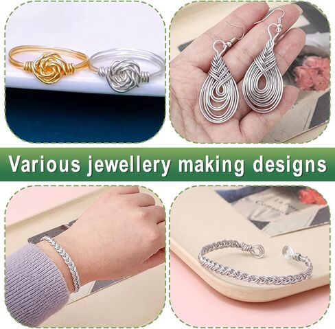سلك حرف الألومنيوم 1 مم ، (3 لفات ، 98.4 قدم لكل منهما) - 18 مقياس حرفي سلك قابلة للانحناء للمجوهرات DIY ، الفن والديكور - مقاوم للصدأ ، متين ومرن لصياغة ، ترتيبات الأزهار والمنحوتات (الفضة) in Kuwait