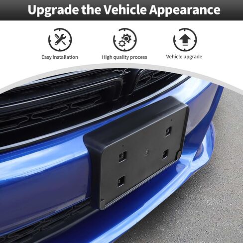 CheroCar Fit for 2015-2025 Dodge Charger Front License Plate Mount Holder Bracket Frame Number Plate Holder Registration Plate Frame Exterior Accessories ABS Black in Kuwait