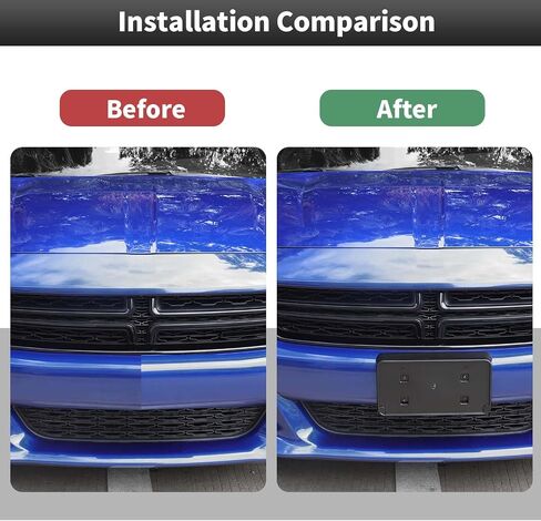 CheroCar Fit for 2015-2025 Dodge Charger Front License Plate Mount Holder Bracket Frame Number Plate Holder Registration Plate Frame Exterior Accessories ABS Black in Kuwait