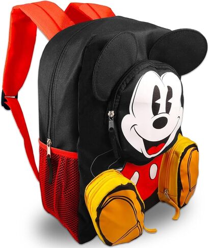 حقيبة ظهر Disney Mickey Mouse للأولاد - حزمة مع 16 حقيبة ظهر مدرسية مع زجاجة ماء ، ملصقات ، المزيد | حقيبة مدرسة ميكي للأطفال in Saudi Arabia