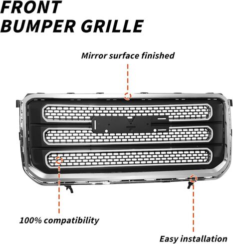 PENSUN Front Bumper Upper Grille Compatible with GMC Acadia – OEM Style Car Grille Assembly – Direct Front Grill Replacement Upgrade(2020-2023) in Saudi Arabia