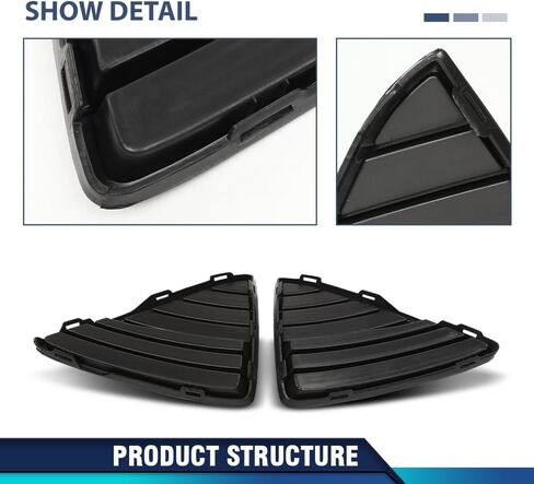 PIT66 Front Bumper Grille Fog Light Lamp Bumper Cover Compatible with Ford Focus 2012-2014 CP9Z-17K946-A, CP9Z-17K946-B in Saudi Arabia