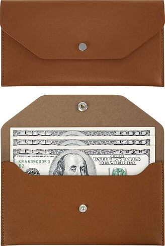 Carrotez Money Envelopes for Cash (PU Leather) Reusable Cash Envelope Wallet for Travel and Budgeting, 1 ea, No Letter Engraving - Black in Saudi Arabia