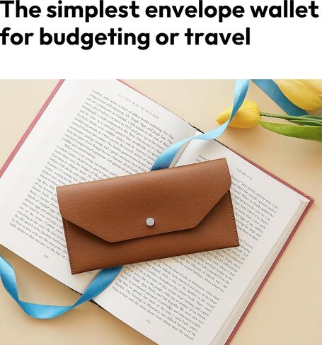 Carrotez Money Envelopes for Cash (PU Leather) Reusable Cash Envelope Wallet for Travel and Budgeting, 1 ea, No Letter Engraving - Black in Saudi Arabia