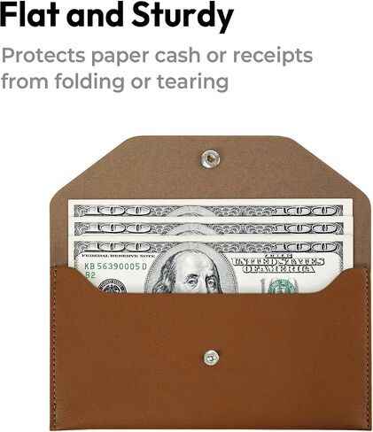 Carrotez Money Envelopes for Cash (PU Leather) Reusable Cash Envelope Wallet for Travel and Budgeting, 1 ea, No Letter Engraving - Black in Saudi Arabia