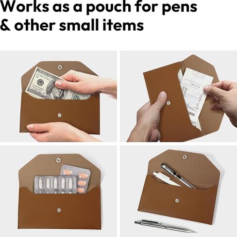 Carrotez Money Envelopes for Cash (PU Leather) Reusable Cash Envelope Wallet for Travel and Budgeting, 1 ea, No Letter Engraving - Black in Saudi Arabia
