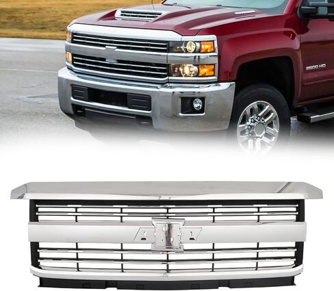 مجموعة الشبكة الأمامية Karpal متوافقة مع استبدال Chevy Silverado 2500HD 3500HD Chrome لـ 84107004 in Kuwait