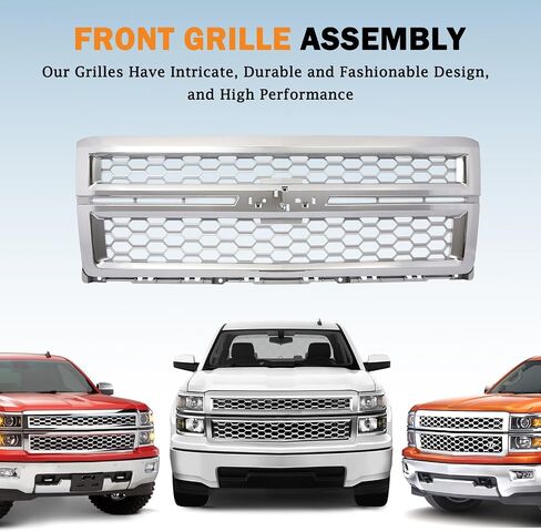 مجموعة الشبكة الأمامية Karpal متوافقة مع استبدال Chevy Silverado 2500HD 3500HD Chrome لـ 84107004 in Kuwait