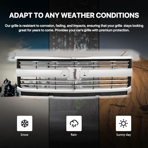 مجموعة الشبكة الأمامية Karpal متوافقة مع استبدال Chevy Silverado 2500HD 3500HD Chrome لـ 84107004 in Kuwait