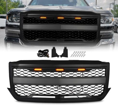 مجموعة الشبكة الأمامية Karpal متوافقة مع استبدال Chevy Silverado 2500HD 3500HD Chrome لـ 84107004 in Kuwait
