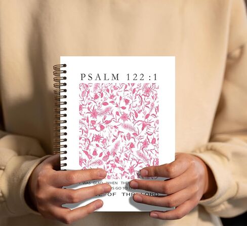 Trendy Coquette Pink Bow Christian Notebook,Christian Notebook for Women,Church Notes Notebook for Bible Notes,Hardcover Spiral Notebook 5.5x8.3,Christian Gifts in Saudi Arabia