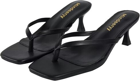Thong Sandals Histten Heels Square Flip Flops Flops على الكعب للنساء الصنادل كعب الكعب المنخفض 2.4 بوصة للصيف in Kuwait