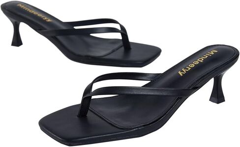 Thong Sandals Histten Heels Square Flip Flops Flops على الكعب للنساء الصنادل كعب الكعب المنخفض 2.4 بوصة للصيف in Kuwait
