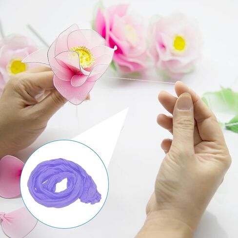 PATIKIL Nylon Stockings DIY Flower, 10Pcs Stocking Flower Fabric Material Tensile Silk Stocking Flowers for DIY Flower Making Wedding Crafts Home Decoration, Light Yellow in Saudi Arabia