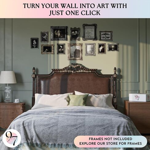 97 Decor Dark Gothic Home Decor Aesthetic - Halloween Gothic Wall Decor, Moody Wall Art Pictures, Creepy Skull Goth Posters Gallery Wall Prints For Home Dorm Bedroom Decorations (Unframed) in Saudi Arabia