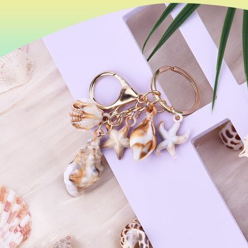 YALLNASL Seashell Bag Charms for Tote Bags Beach Accessories for Purse Backpack Women Men Beach Inspirational Keychains in Saudi Arabia