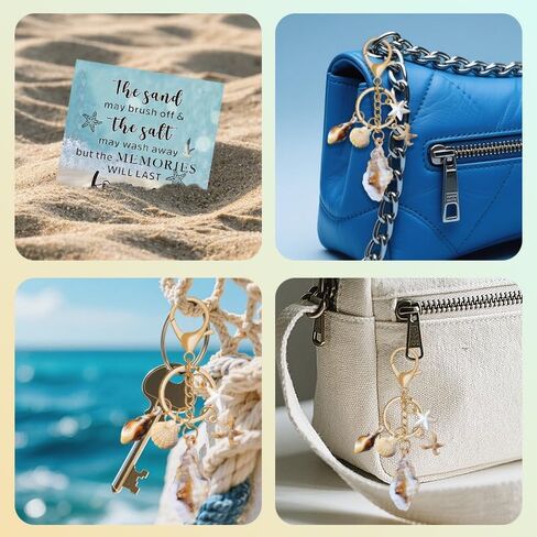 YALLNASL Seashell Bag Charms for Tote Bags Beach Accessories for Purse Backpack Women Men Beach Inspirational Keychains in Saudi Arabia