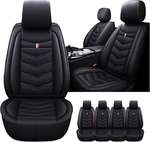 Car Seat Cover for Mercedes-Benz Sprinter 2003-2024, Waterproof Durable & Compatible Airbag, Premium Leather Seat Protector(2 Seats Standard,Black) in Saudi Arabia