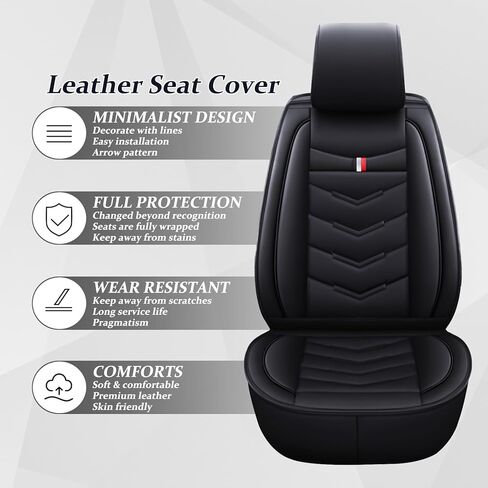 Car Seat Cover for Mercedes-Benz Sprinter 2003-2024, Waterproof Durable & Compatible Airbag, Premium Leather Seat Protector(2 Seats Standard,Black) in Saudi Arabia