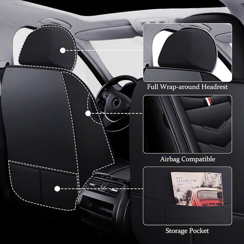 Car Seat Cover for Mercedes-Benz Sprinter 2003-2024, Waterproof Durable & Compatible Airbag, Premium Leather Seat Protector(2 Seats Standard,Black) in Saudi Arabia