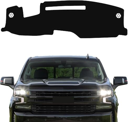 غطاء DASH لعام 2022-2025 شيفروليه سيلفرادو/GMC Sierra 1500 ملحقات ، غطاء لوحة معلومات البوليستر لعام 2024 2025 Silverado/Sierra 2500HD 3500HD ، حارس DASH DASH NO GLARE NO GLAR in Saudi Arabia