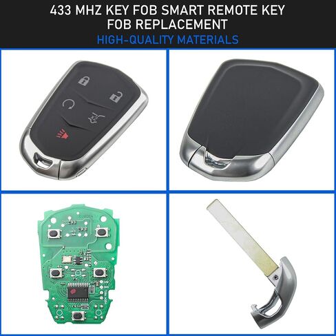 مفتاح التحكم عن بُعد الذكي باستبدال FOB متوافق مع 2020 2021 2022 2023 كاديلاك XT4 XT5 XT6 معرف FCC: HYQ2ES 5 أزرار 433 ميجا هرتز مفتاح الإدخال بدون مفتاح يستبدل P/N: 13522879 3544052 in Saudi Arabia