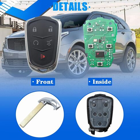 مفتاح التحكم عن بُعد الذكي باستبدال FOB متوافق مع 2020 2021 2022 2023 كاديلاك XT4 XT5 XT6 معرف FCC: HYQ2ES 5 أزرار 433 ميجا هرتز مفتاح الإدخال بدون مفتاح يستبدل P/N: 13522879 3544052 in Saudi Arabia