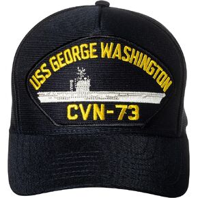 United States Navy USS George Washington CVN-73 Aircraft Carrier Ship Emblem Patch Hat Navy Blue Baseball Cap