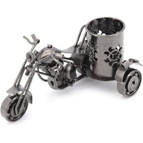 Metal Motorcycle Model Pen Holder Desktop Decorative Pen Holder Creative Motorcycle Model Pen Holder Office Desktop Ornaments Pen Holder Vintage Motorcycle Model Pen Stand, for Office Home (Black)
