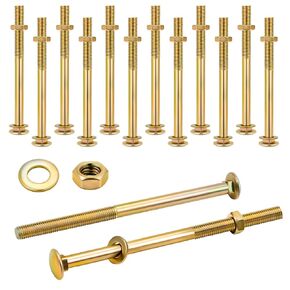 Zonon Carriage Bolt Kit Galvanized Carriage Bolt Set Includes Rust Resistance Bolts Washers and Nuts for Fastening Accessories (12 Sets,Black,3/8 x 6 Inch)