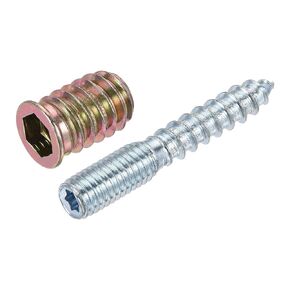 uxcell 20pcs M8x20mm Threaded Insert Nut, 8pcs M8x50mm Hanger Bolt, Wood Furniture Set