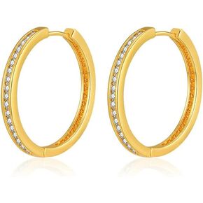 HEYu Chunky Gold Hoop Earrings for Women Gold 18K Plated Lightweight Thick Gold Hypoallergenic Hoops Earrings Minimalist Jewelry Birthday Christmas Gift for Women Girls