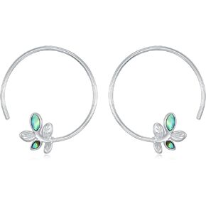 Abalone Shell Drop Earrings for Women Tulip/Peace/Dragonfly/Olive Leaf/Celtic/Earrings 925 Sterling Silver Dangle Earrings Jewelry Mother's Day Birthday Gifts for Mom Wife