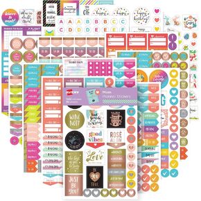 Avery Planner Stickers Variety Pack, 30 Sheets of Stickers, Set of 1,656 Productivity Stickers for Your Planner, Journal or Calendar (6785)